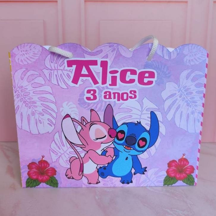 Sacolinha personalizada Stitch | Lembrancinha Stitch e Angel | festa aniversário | Lilo e Stitch | Kit festa Stitch