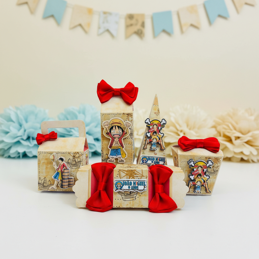 KIT CAIXINHAS PERSONALIZADAS PARA FESTA - QUALQUER TEMA - LEMBRANCINHA DE ANIVERSÁRIO - ONE PIECE