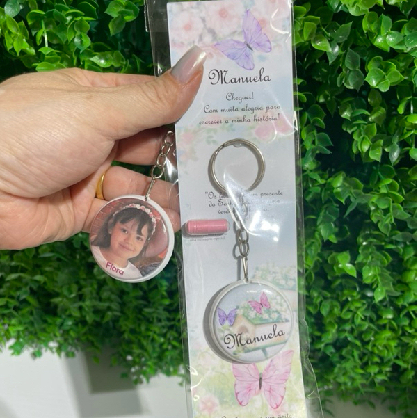 CARD COM CHAVEIRO  PERSONALIZADO  E CÁPSULA COM MENSAGEM LEMBRANCINHA BRINDE FESTA  ANIVERSÁRIO