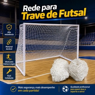 Rede Futsal 2mm Profissional Nylon Reforçada