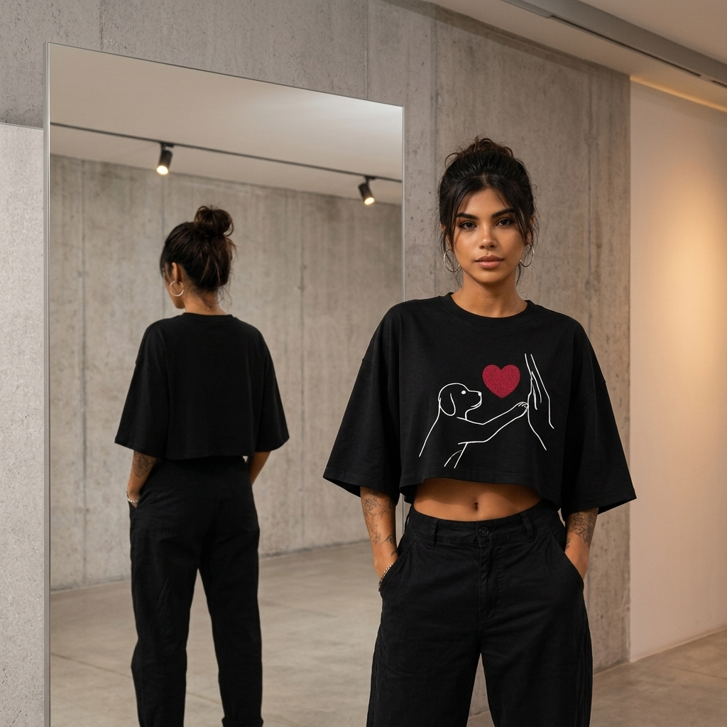 Cropped Feminino Oversized Camiseta Suedine Soltinha Academia Casual Confortável Blusa Feminina