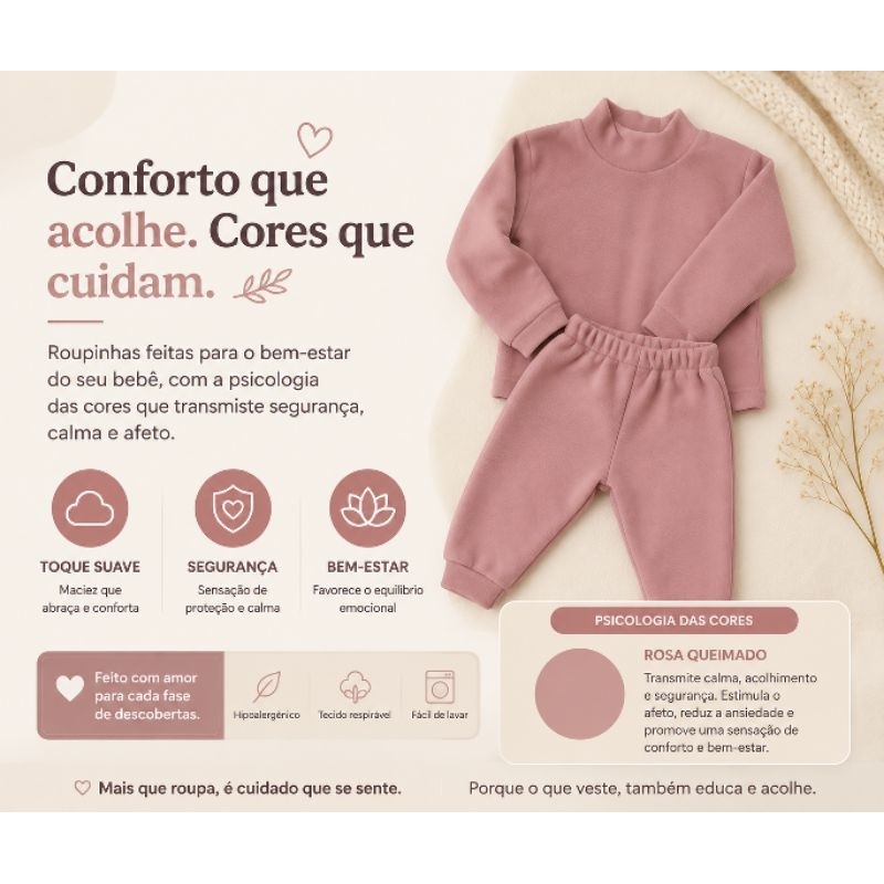Conjunto Infantil Feminino Inverno Peluciado Quentinho e Confortável