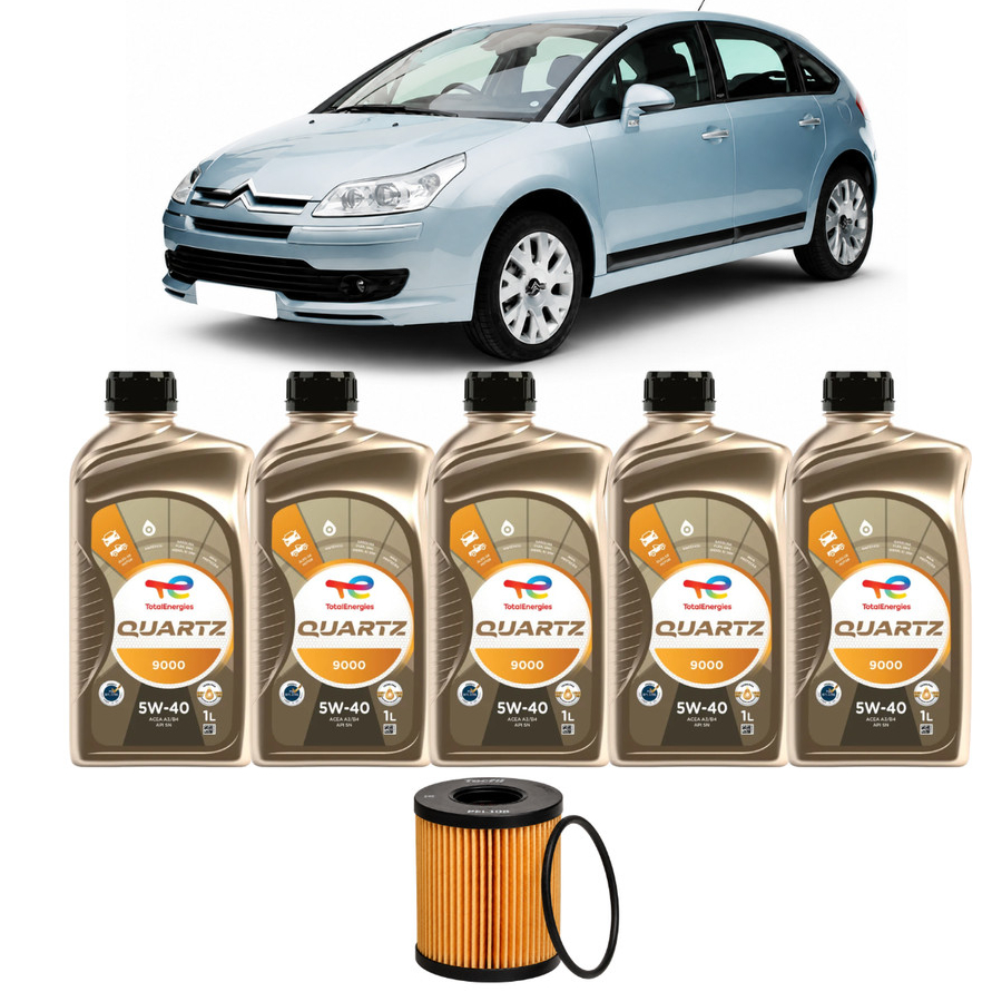Kit Troca de Óleo Citroen C4 Picasso 2.0 16v Gasolina 2009 em diante 5W40 9000 TOTAL ENERGIES