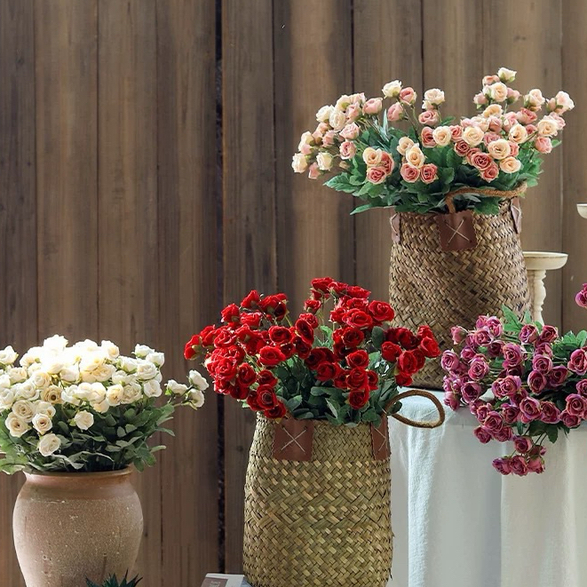 Buque de rosa 35cm 6galhos Decoração de casa, mesa e quatros, decoração de mesa de sala de, decoração de casamento