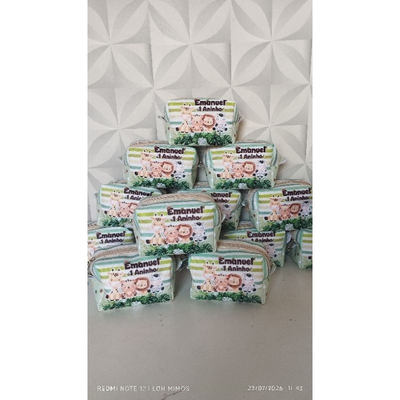 Kit 15 Necessaire Personalizada Lembrancinha Aniversário Infantil Porta Moedas Qualquer Tema