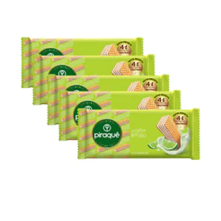 Kit 5un Biscoito Wafer Piraquê Limão 100g