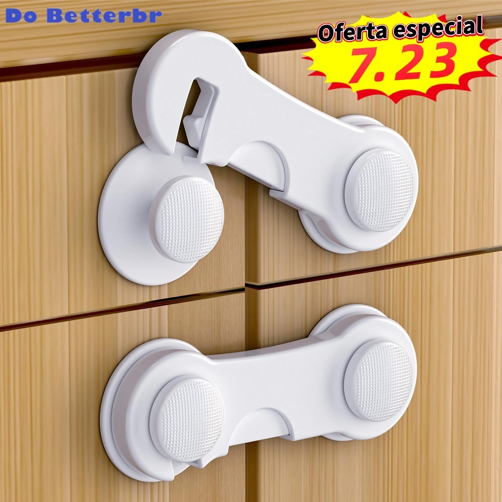 Kit 10/20 Travas Para Gaveta Porta Armário Segurança Bebê - Opção de cores