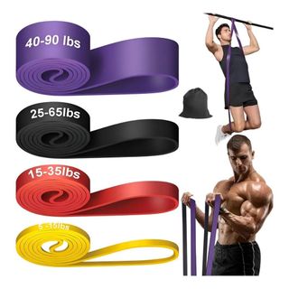 Kit 4 peças Elástico Super Band Borracha Crossfit Extra Forte