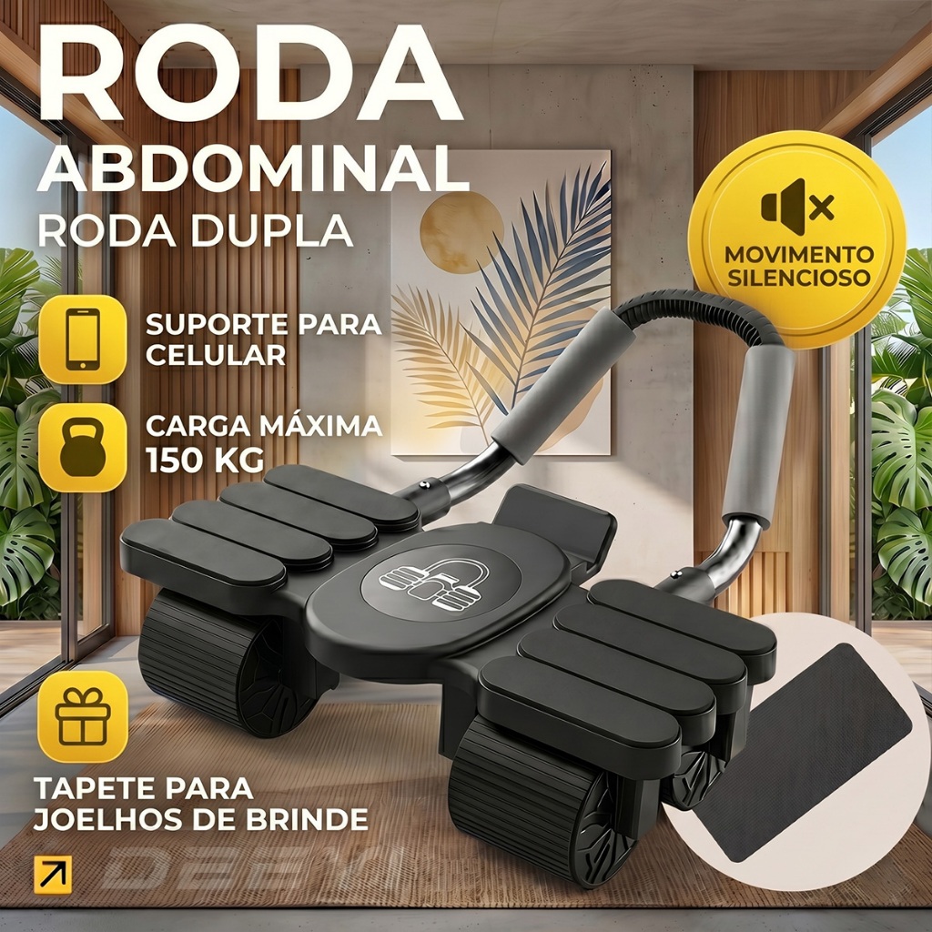 DEEYI Roda Abdominal com 4 Rodas e Retorno Automático para