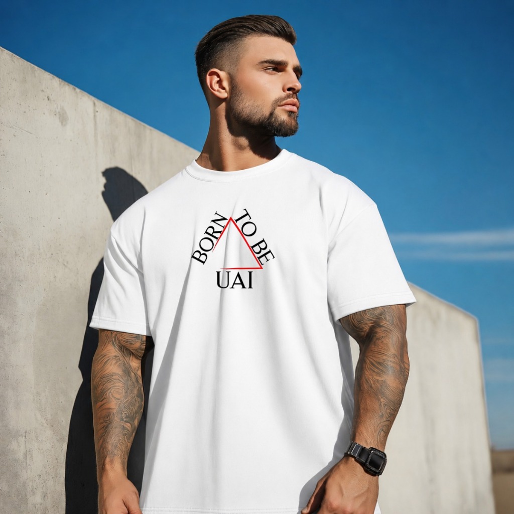 Camiseta Masculina 100% Algodão Estampada Born To Be Uai Minas Gerais Engraçado Camisa Casual Básica Confortável