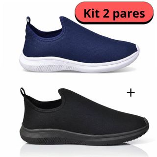 Tenis meia Tenis feminino slip on - Kit 2 pares Leve, macio e confortável - Mesma numeração