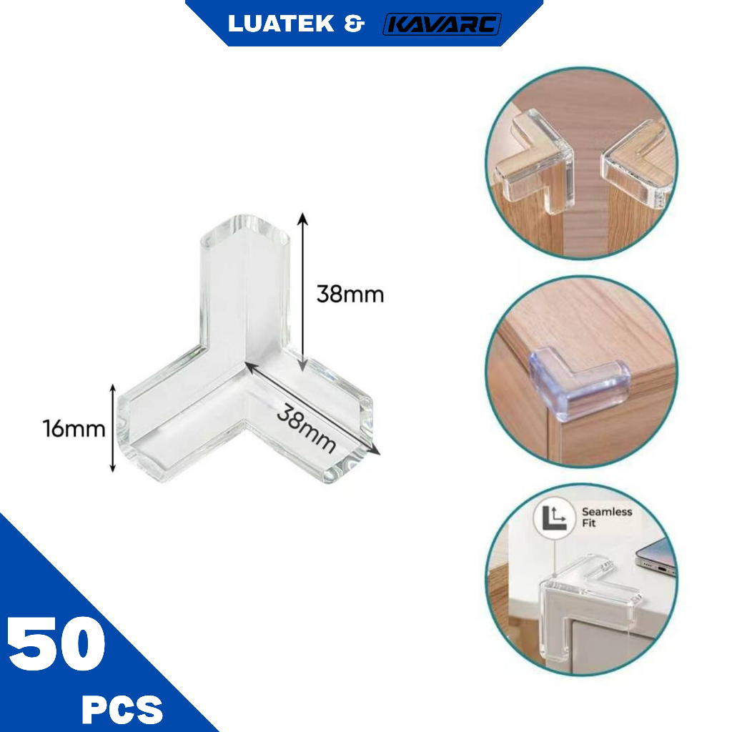 50 Protetor De Silicone De Mesa Quina Protetor Para Móveis Quadrado e Rotundidade Cozinha-LUATEK