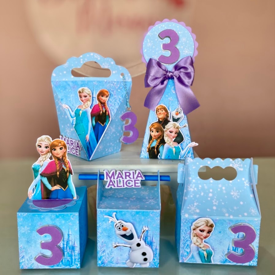 kit caixa personalizada frozen - festa infantil - lembrancinhas - personalizados  para festas e aniversário
