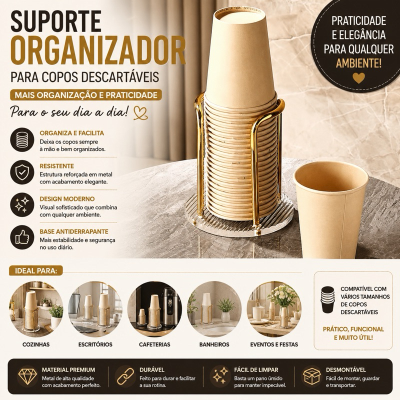 Suporte Simples Para Copos Acrílico Descartável De Chá De Água Prateleira Com Canecas Mais Longo Organizador Doméstico