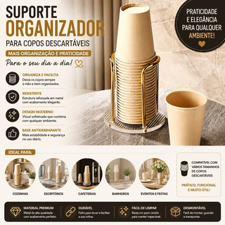 Suporte Simples Para Copos Acrílico Descartável De Chá De Água Prateleira Com Canecas Mais Longo Organizador Doméstico