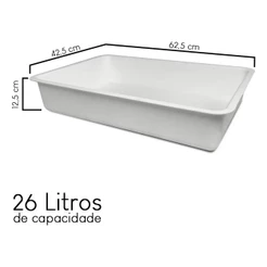 Bandejas Plásticas Açougue Multiuso grande 26L Branca Zanotti