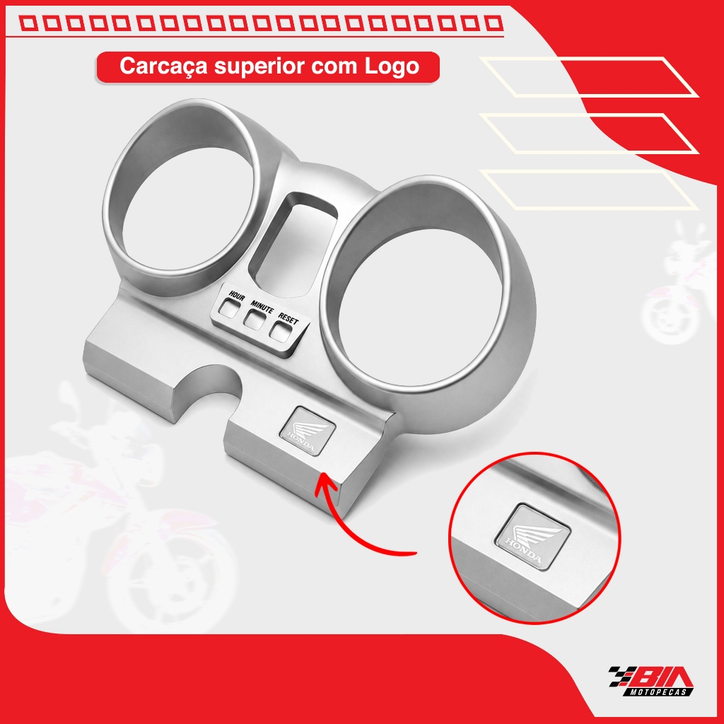 Conjunto Carcaça Painel Honda Twister CBX 250 Prata Com Logo Honda 2001 02 03 04 05 2006 2007 2008 Com Vedação da Lente — imagem 2 de 2
