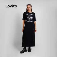 Lovito Vestido Feminino de Malha Estampado DRB18981928