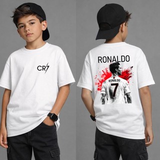 Camiseta Infantil Menino em Algodão Estampa Personalizada Cr7 Estilosa Manga Curta Verão
