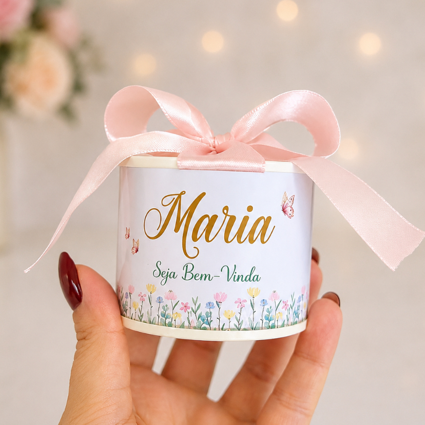 Kit tubolatas personalizadas jardim encantado • Lembrancinha maternidade | batizado | aniversário | chá de bb • 5x6
