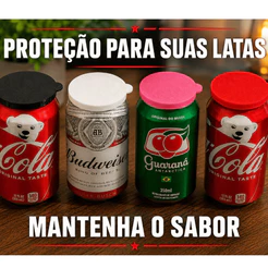 Tampa Lata Protetora Reutilizável | Mantém o Sabor da Bebida Serve para Refrigerante, Cerveja e Energético Cores Variada