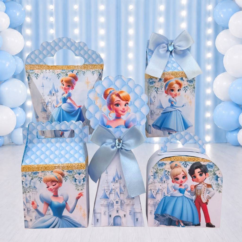 Kit Festa CINDERELA BABY Caixinhas para festa infantis lembrancinhas de aniversario mimos decoração personalizados