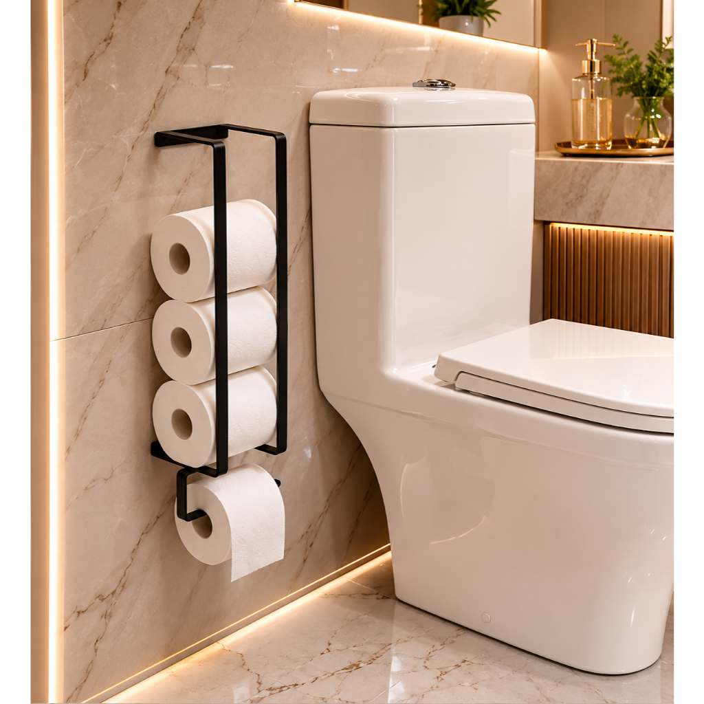 Suporte de Parede para Papel Higiênico Design Moderno Prático e Funcional