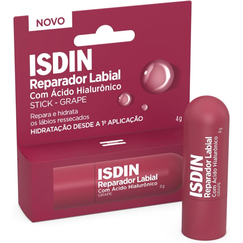 Isdin Reparador Labial Com Ácido Hialurônico Stick Grape 4g