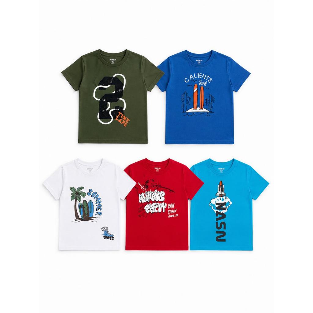 Kit 3 camisetas infantil juvenil menino em meia malha 100% algodão com estampas diversas