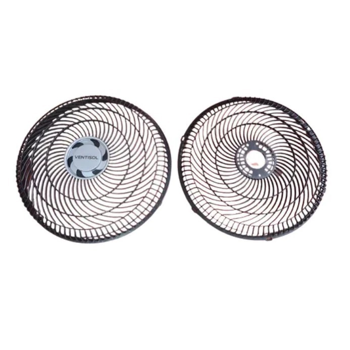 Par Grades Ventilador 50cm Ventisol Frontal Traseira Original Reposição Peça Proteção Aço Preto Kits