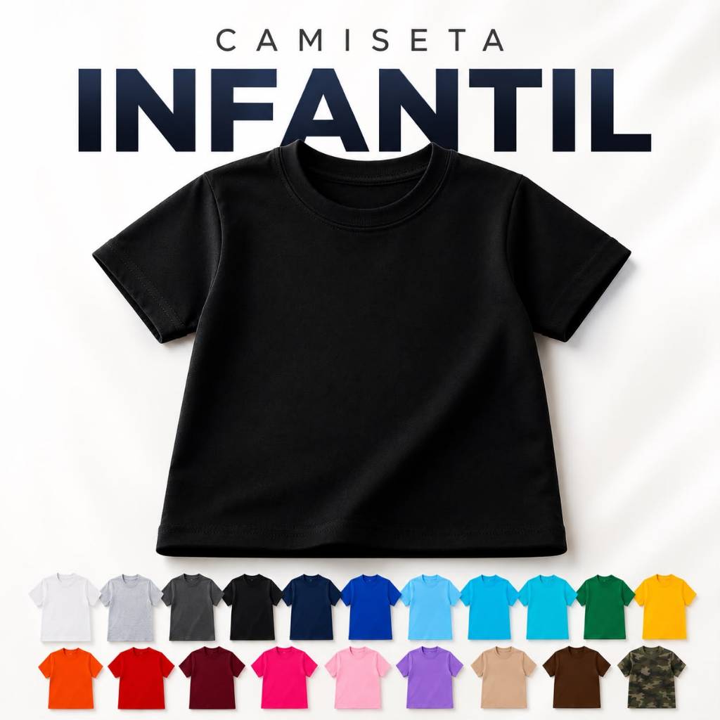 Camiseta Liso infantil Juvenil  4 ao 14 100% Algodão Verão Manga Curta Masculino Feminina