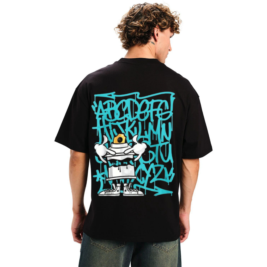Camiseta Masculina Estampa Letras Pichação Spray StreetWear Skate Lançamento