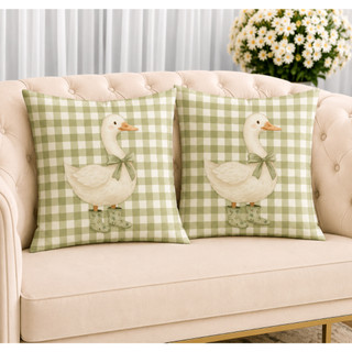 KIT 2 Capas Para Almofadas Decorativas de Luxo, Estilo Moderno Ganso Verde Sublimadas 45x…
