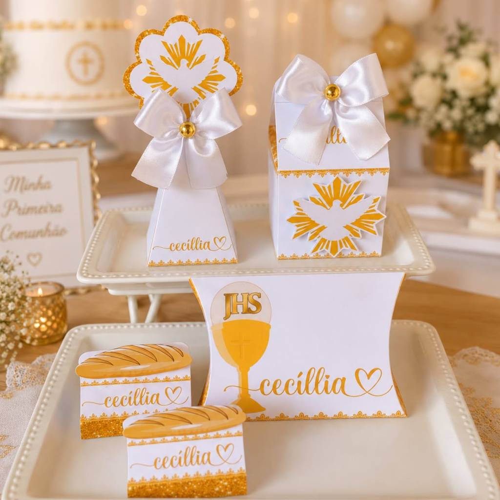 Kit Lembrancinhas Personalizadas Primeira Comunhão/Caixinhas Personalizada festa Primeira Eucaristia