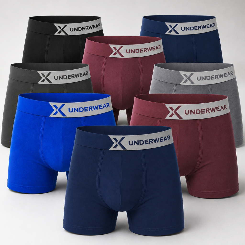 Kit 10, 5 Cueca Masculina Box Adulto Microfibra Anatômica Respirável Secagem Rápida