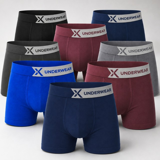 Kit 10, 5 Cueca Masculina Box Adulto Microfibra Anatômica Respirável Secagem Rápida