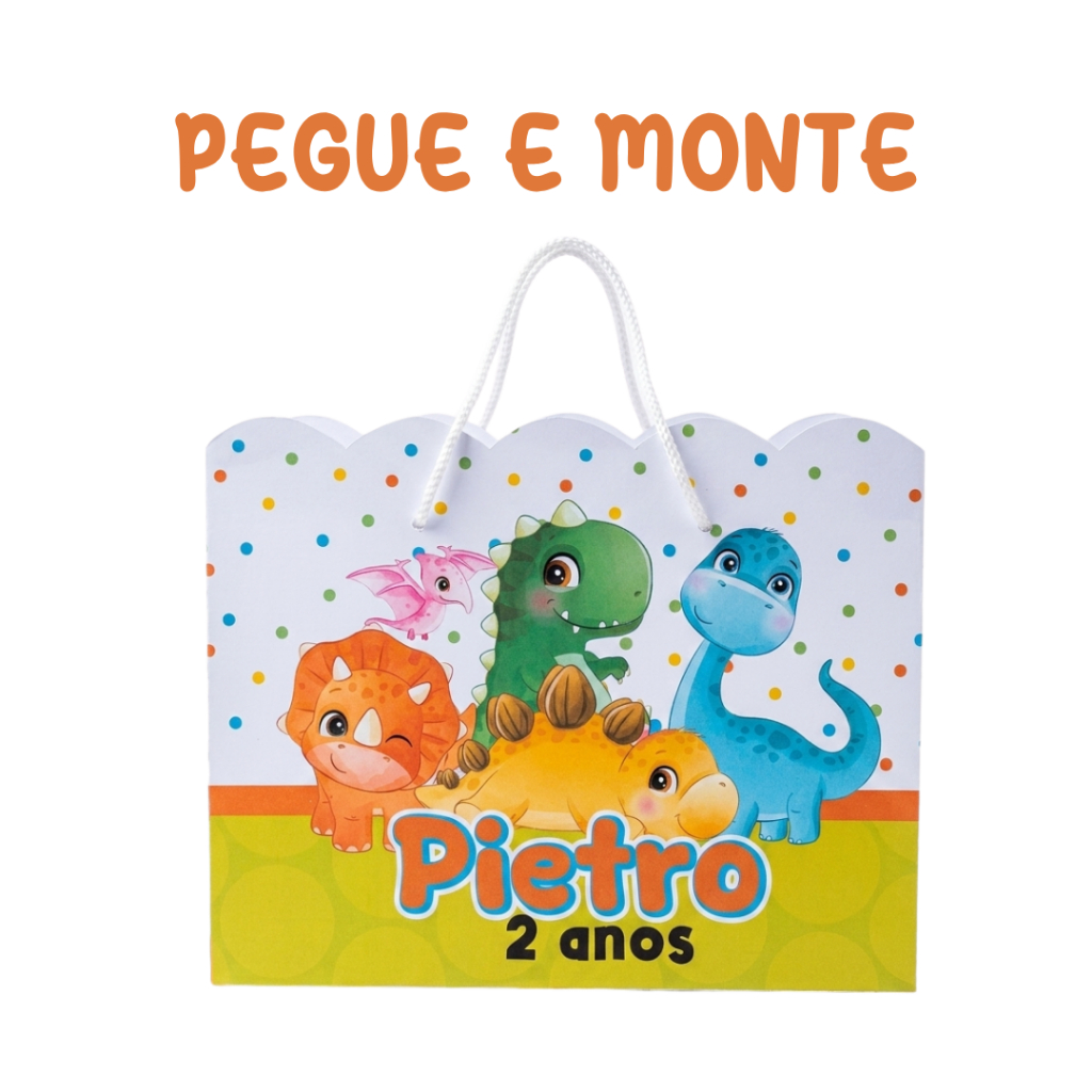 Sacolinha Personalizada Dinossauro Baby l Festa Infantil l Monte | Lembrancinha l Aniversário