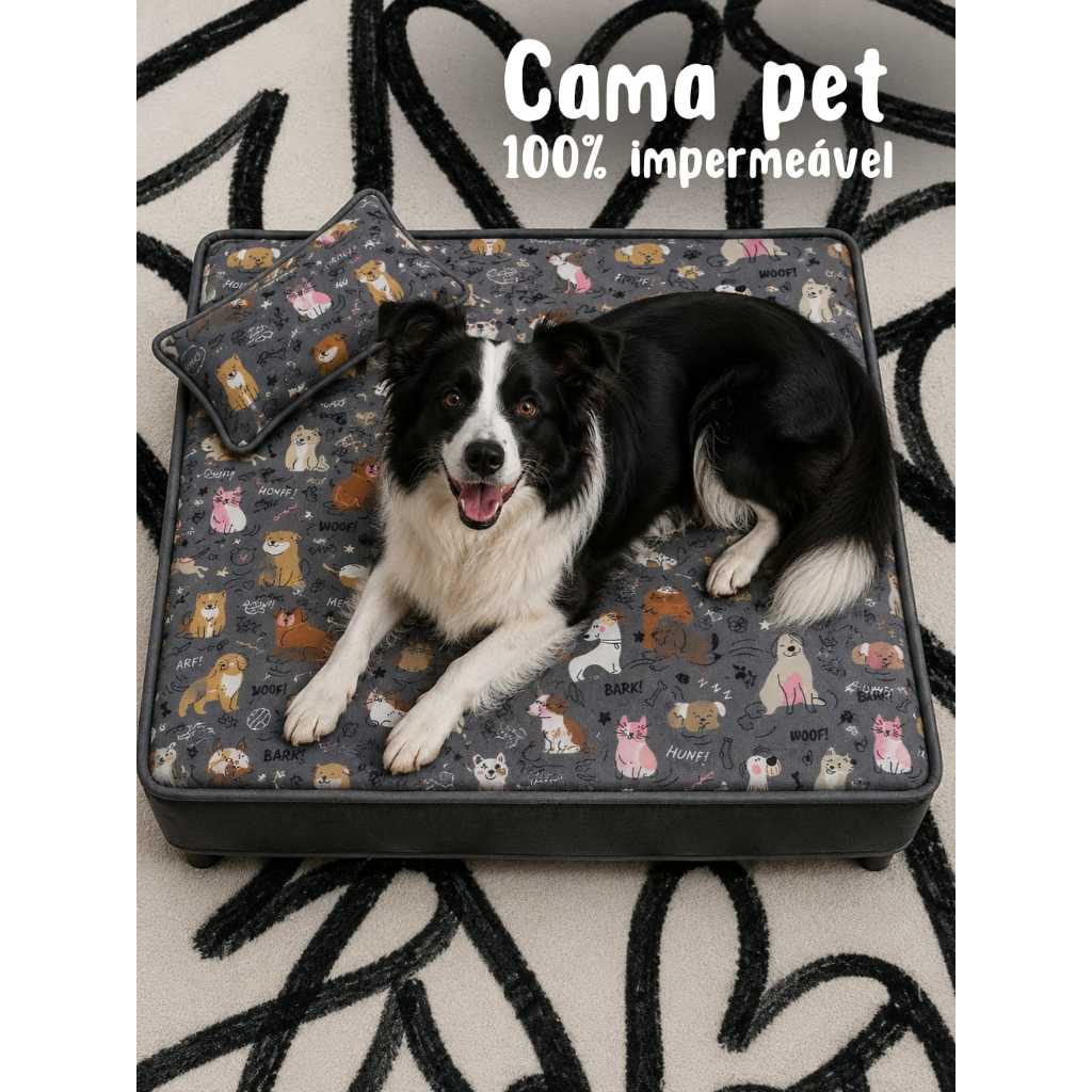 Cama Ortopédica Impermeável para Cachorro