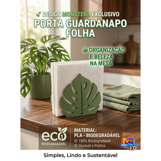 Porta Guardanapo Folha Costela de Adão – Suporte Decorativo Moderno para Mesa Posta