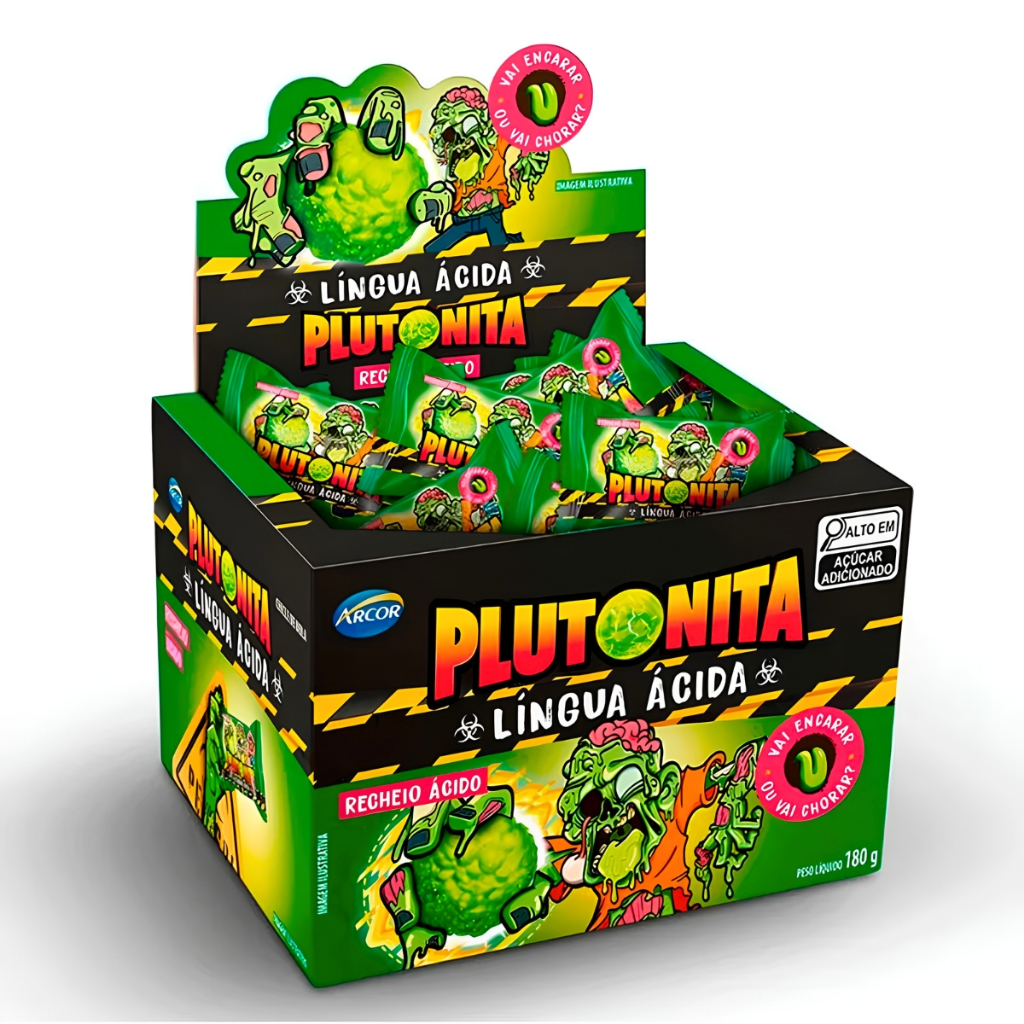 Chiclete Plutonita Língua Ácida C/40 Unidades Arcor