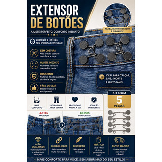 Clipe Mágico Para Redução De Cintura Botão Oculto Ajustável Calças E Jeans Prendedor De 2 Pacotes Presente Prático