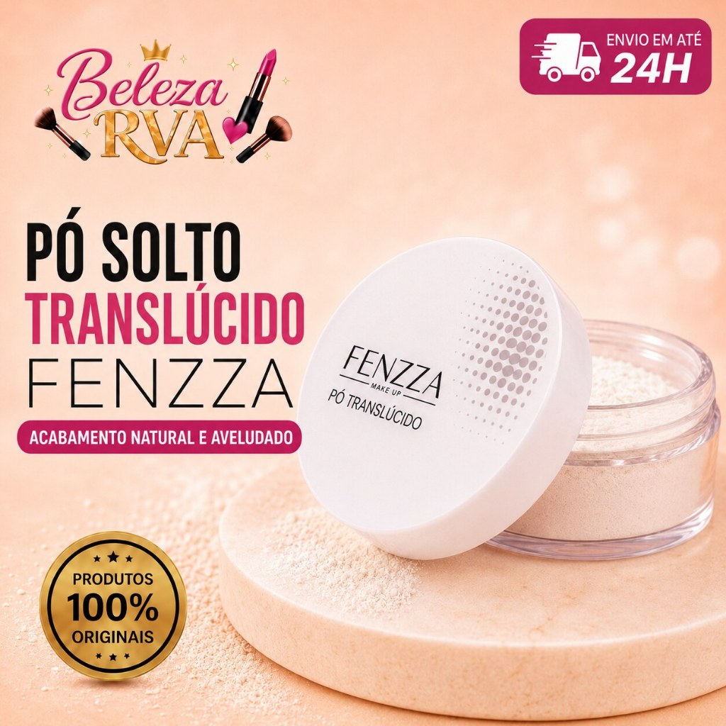 Pó Solto Translúcido Fenzza Controle Oleosidade Acabamento Matte Natural
