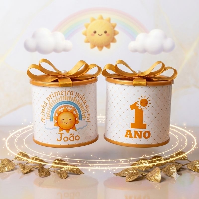 Kit Tubolatas personalizadas 5x6 - Lembrancinha de aniversário / Chá de bebê / Maternidade / Primeira Volta ao Sol ☀️