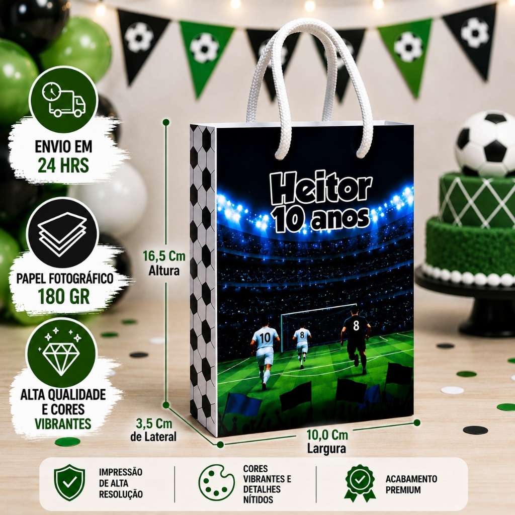 Kit Sacolinhas FUTEBOL  para Lembrancinhas Personalizadas Festa Infantil aniversario