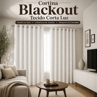 Cortina Blackout Em Tecido Premium Corta Luz 2,00 x 1,40 Várias Cores