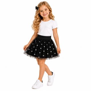 Saia Estilo Tutu Menina Infantil Verão Cotton Confortável