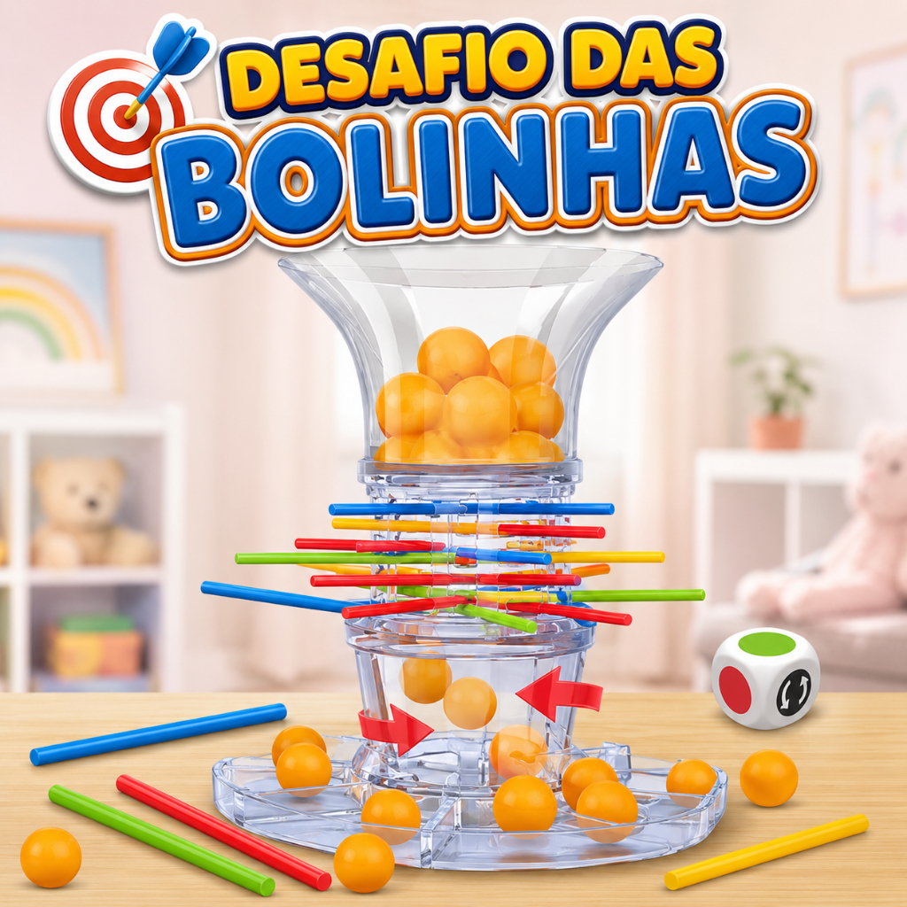 Brinquedo Desafio das Bolinhas Jogo Educativo Infantil de 2 a 4 Jogadores
