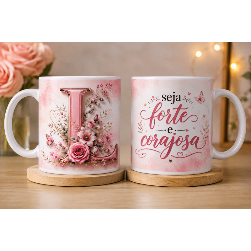 Caneca Xícara Personaliza Com Letra Presente Especial Premium 325ml — imagem 2 de 2