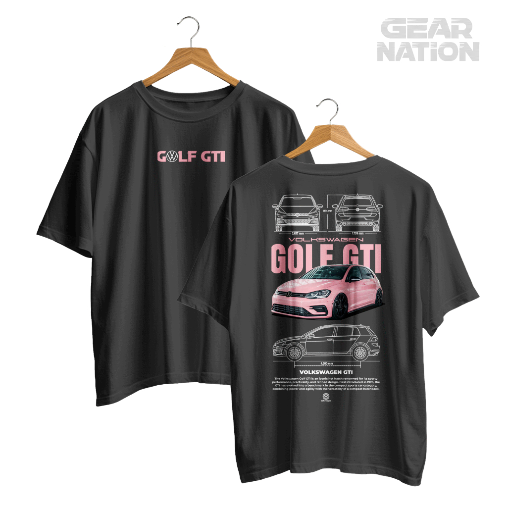 Camiseta Volkswagen Golf GTI Pink Algodão Oversized, Edição Exclusiva, Unissex Streetwear Esportivo