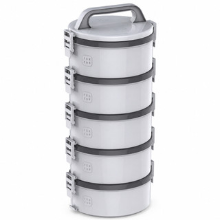 Conjunto Marmita Térmica 5 Unidades Cinza Tekcor Soprano